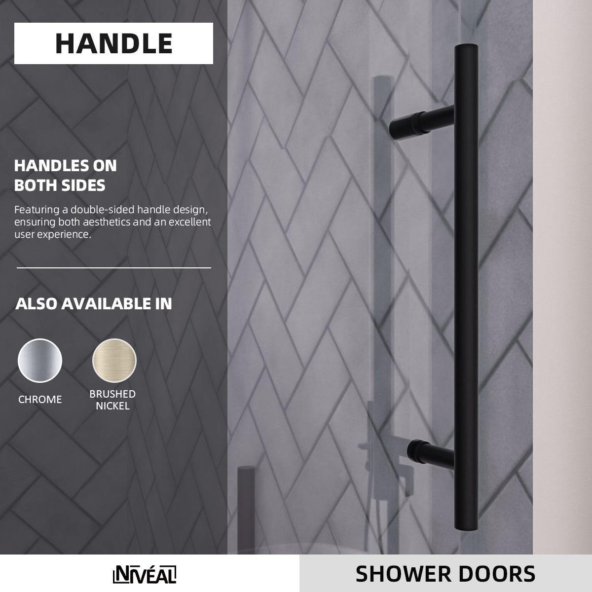 Niveal Luxe 60 in. W x 60 in. H Sliding Semi Frameless Tub Door with Clear Glass 5_96f4b905-bec4-4350-bf7b-a5c8f5f37c22