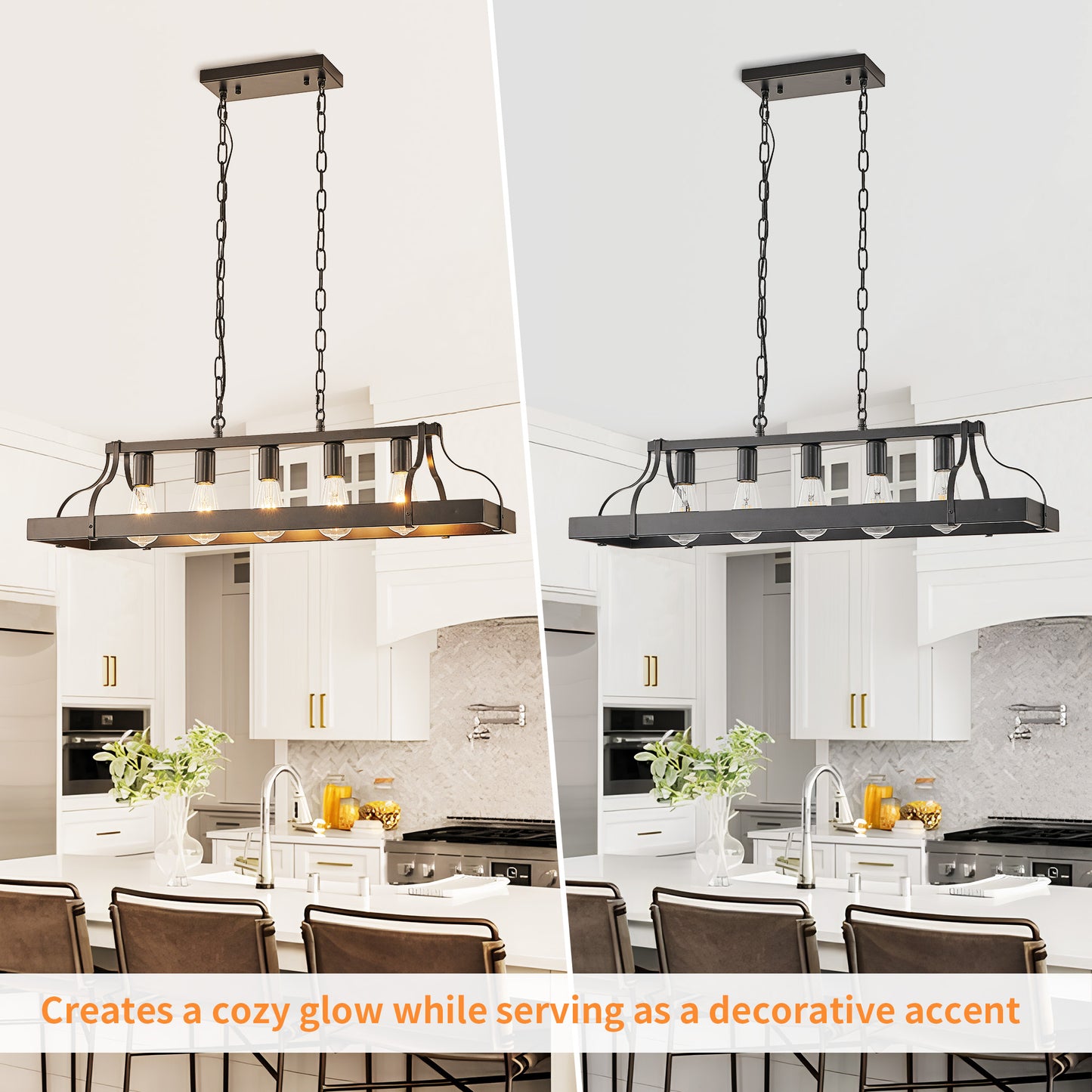 Taimei Olla 34 in. 5-Light Modern Farmhouse Chandelier Light