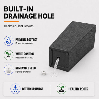 Herbora 15.5 in. Gray Magnesium Oxide Floor Planter for Indoor Outdoor Use