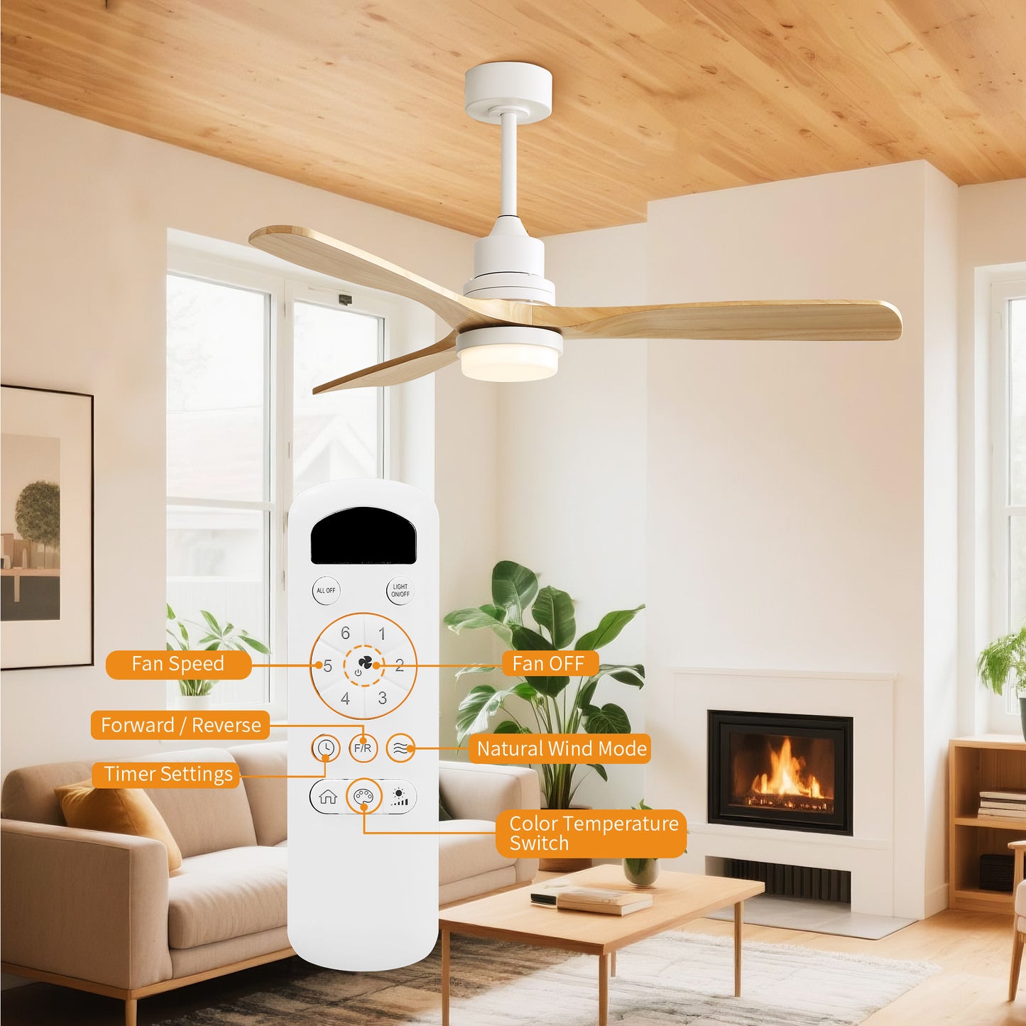 Taimei Nimis 52 in. Downrod Standard Ceiling Fan with Integrated LED with Remote Included DC Motor 5_a00698f8-b0e0-4fb9-82ce-e29dee49d121