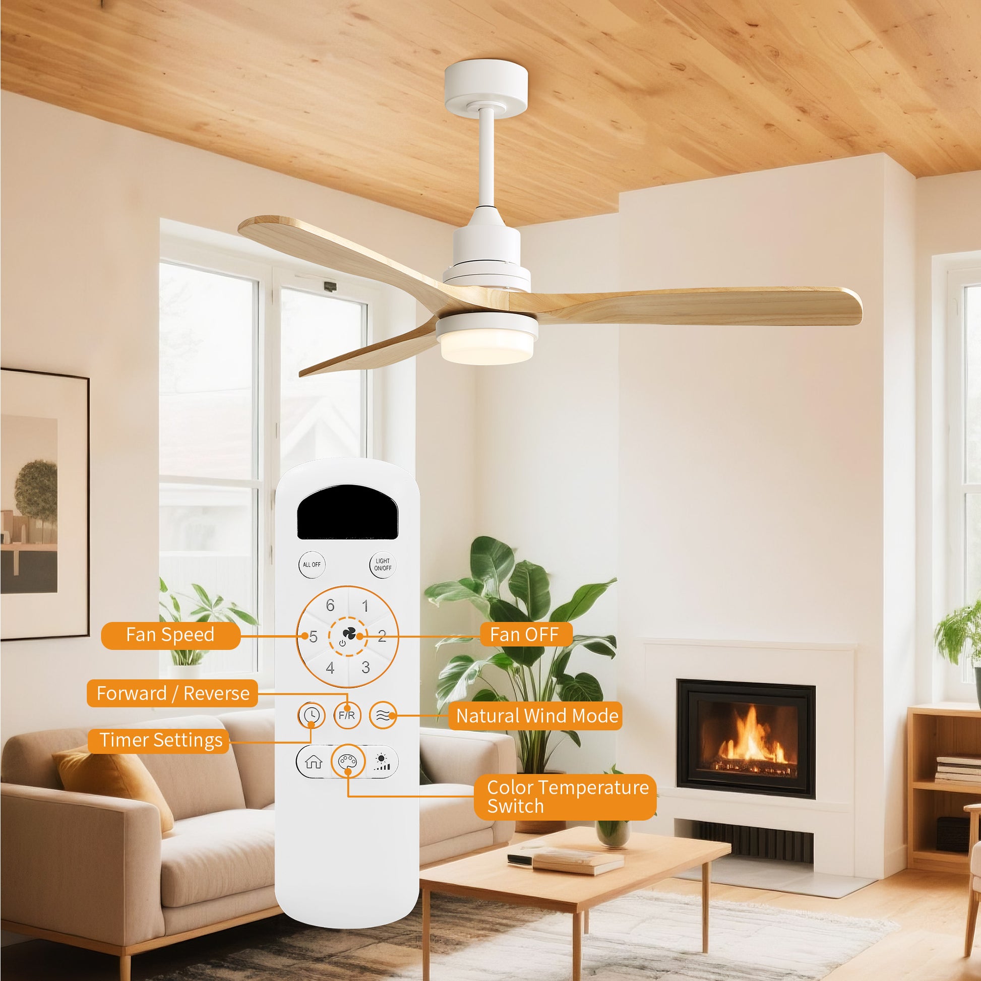 Taimei Nimis 52 in. Downrod Standard Ceiling Fan with Integrated LED with Remote Included DC Motor 5_a00698f8-b0e0-4fb9-82ce-e29dee49d121