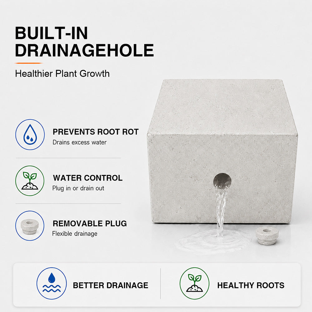 Herbora 21.5 in. Magnesium Oxide Planter Box for Indoor Outdoor Use
