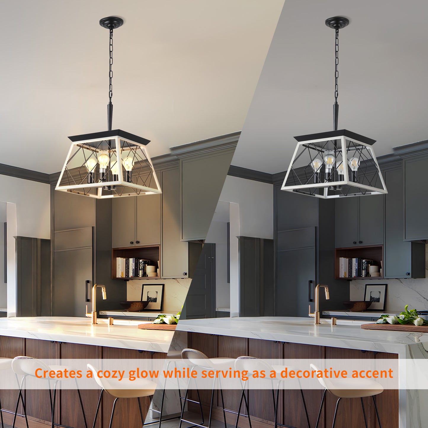 Taimei Vesper 16 in. 4-Light & Rustica 5-Light Farmhouse Industrial Chandelier Light 5_a21d7b0a-50de-4485-b097-fb38ec59f778