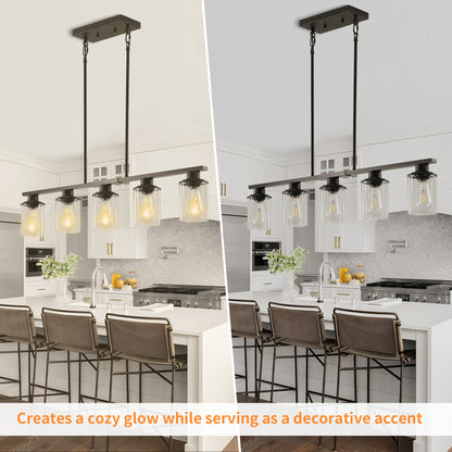 Taimei Aero 37 in. Industrial 5-Light Chandelier with Clear Glass Shades 5_a46b7aa7-1769-41f0-b36d-6e2580bf173a