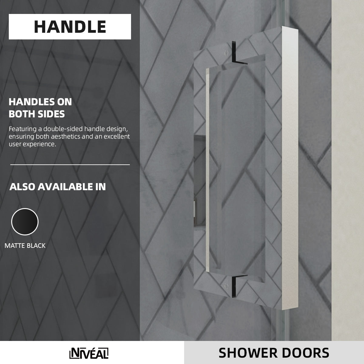 Niveal Vista 60 in. W x 76 in. H Sliding Semi-Frameless Shower Door with Clear Glass