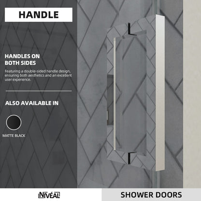 Niveal Vista 60 in. W x 76 in. H Sliding Semi-Frameless Shower Door with Clear Glass