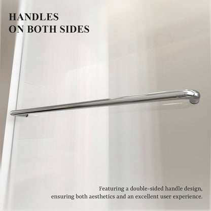 Nivorix Ridge 56 in. W x 60 in. H Sliding Semi-Frameless Tub Door with Clear Glass