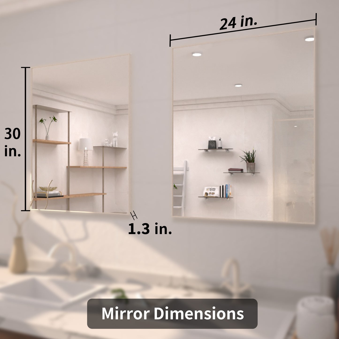 TaiMei 24 in. W x 30 in. H Rectangular Framed Bathroom Vanity Mirror 5_ad7e1a77-4e56-4e43-be4e-ff985b72b39d