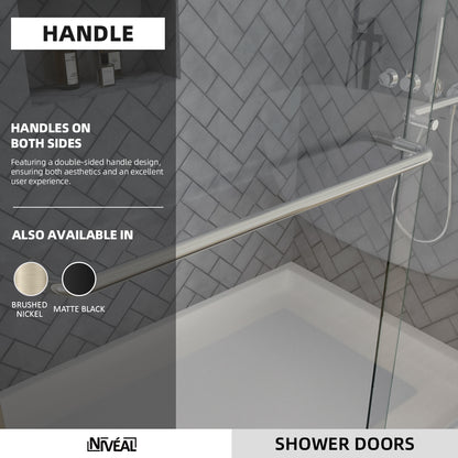 Niveal Bliss 60 in. W x 72 in. H Sliding Semi-Frameless Shower Door with Clear Glass