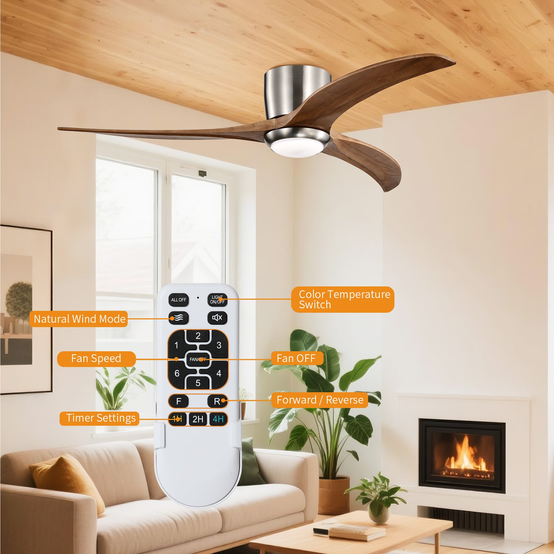 Taimei Niveu 52 in. Flush Mount Standard Ceiling Fan with Dimmable LED with Remote Included DC Motor 5_af6355bd-2780-41a6-a8f2-294f71f92963