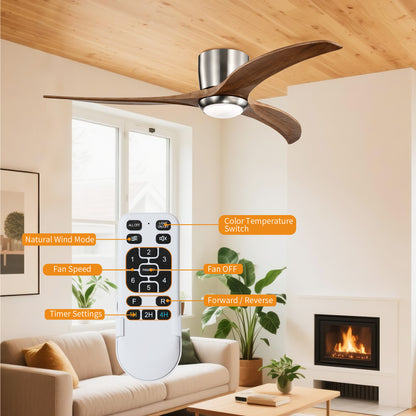 Taimei Niveu 52 in. Flush Mount Standard Ceiling Fan with Dimmable LED with Remote Included DC Motor 5_af6355bd-2780-41a6-a8f2-294f71f92963