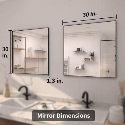 TaiMei 30 in. W x 30 in. H  Rectangular Framed Bathroom Vanity Mirror