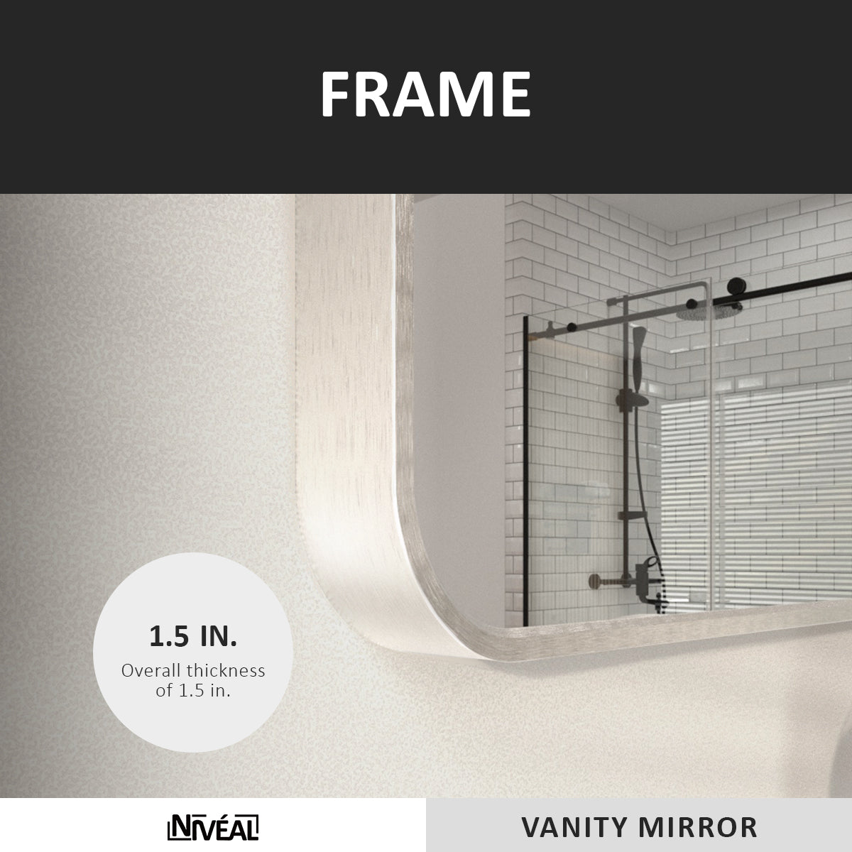 Niveal SM Series Rectangular Framed Wall Bathroom Vanity Mirror