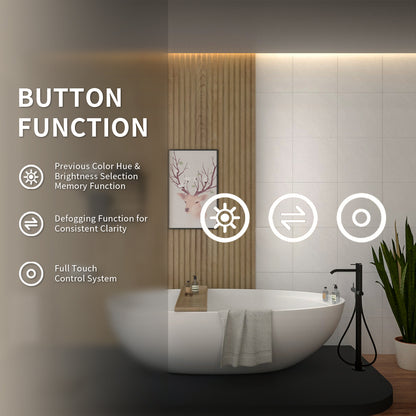 Niveal LMI02 Series Rectangular Frameless LED Wall Bathroom Vanity Mirror