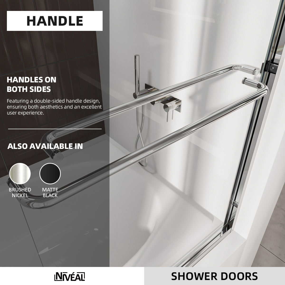 Niveal Victory 56 in. H x 60 in. W Sliding Semi-Frameless Tub Door with Clear Glass 5_e3ed18a5-5909-4913-aa97-9ad9523fa271