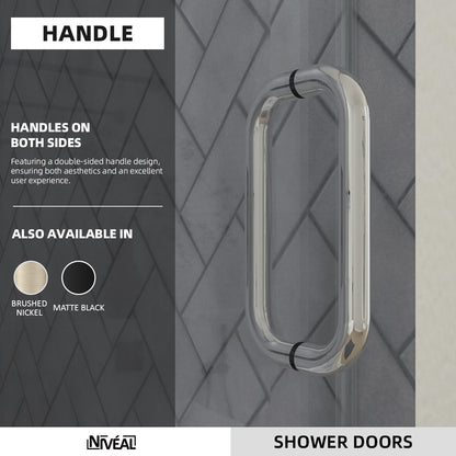 Niveal Luxe 60 in. W x 76 in. H Sliding Semi-Frameless Shower Door with Clear Glass