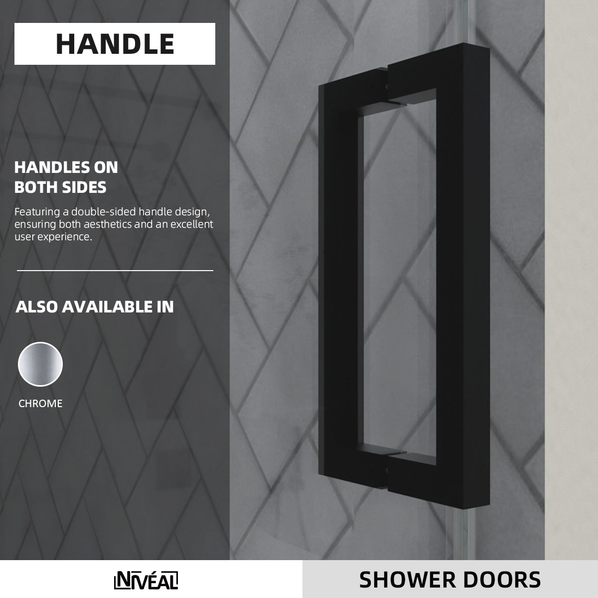 Niveal Vista 60 in. W x 76 in. H Sliding Semi-Frameless Shower Door with Clear Glass