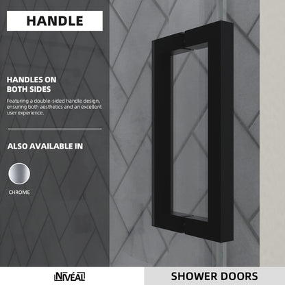 Niveal Vista 60 in. W x 76 in. H Sliding Semi-Frameless Shower Door with Clear Glass