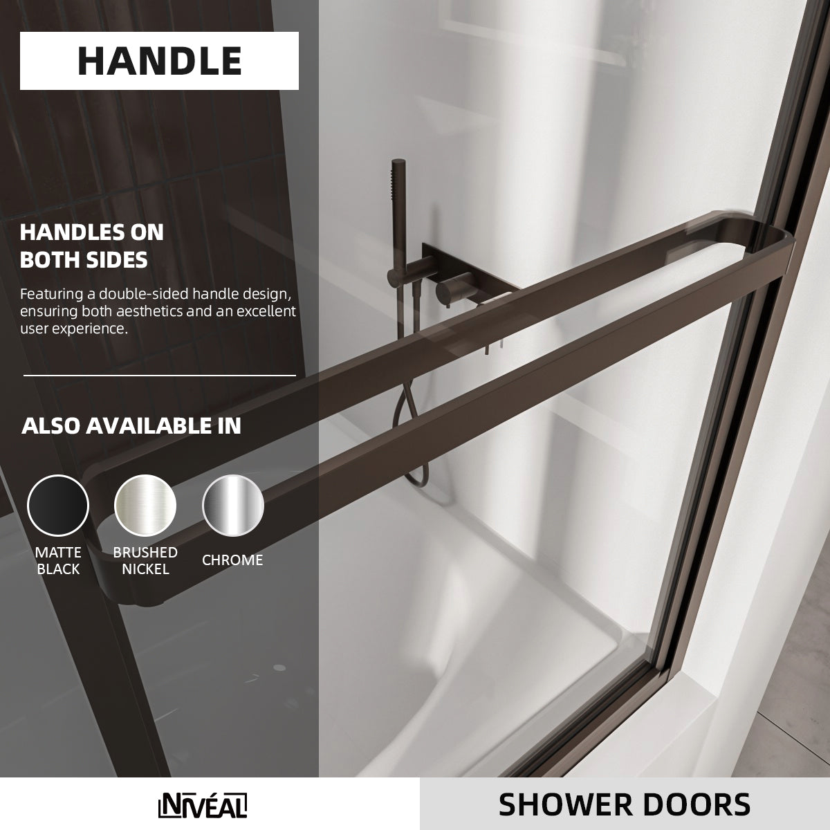 Niveal Luminous 59 in. W x 56 in. H Sliding Framed Tub Door with Clear Tempered Glass 5_fefd4255-96f3-4add-a9ee-4281b08b5685