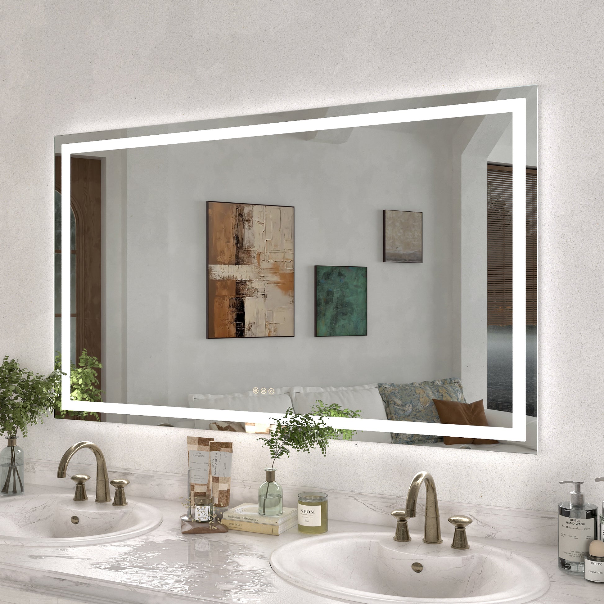 Swarm Rectangular Frameless Radar LED Wall Bathroom Vanity Mirror 6036-2_2fc4446a-49de-4250-81c4-604febfe84ff