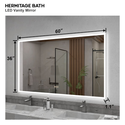 Musci Rectangular Frameless LED Wall Bathroom Vanity Mirror