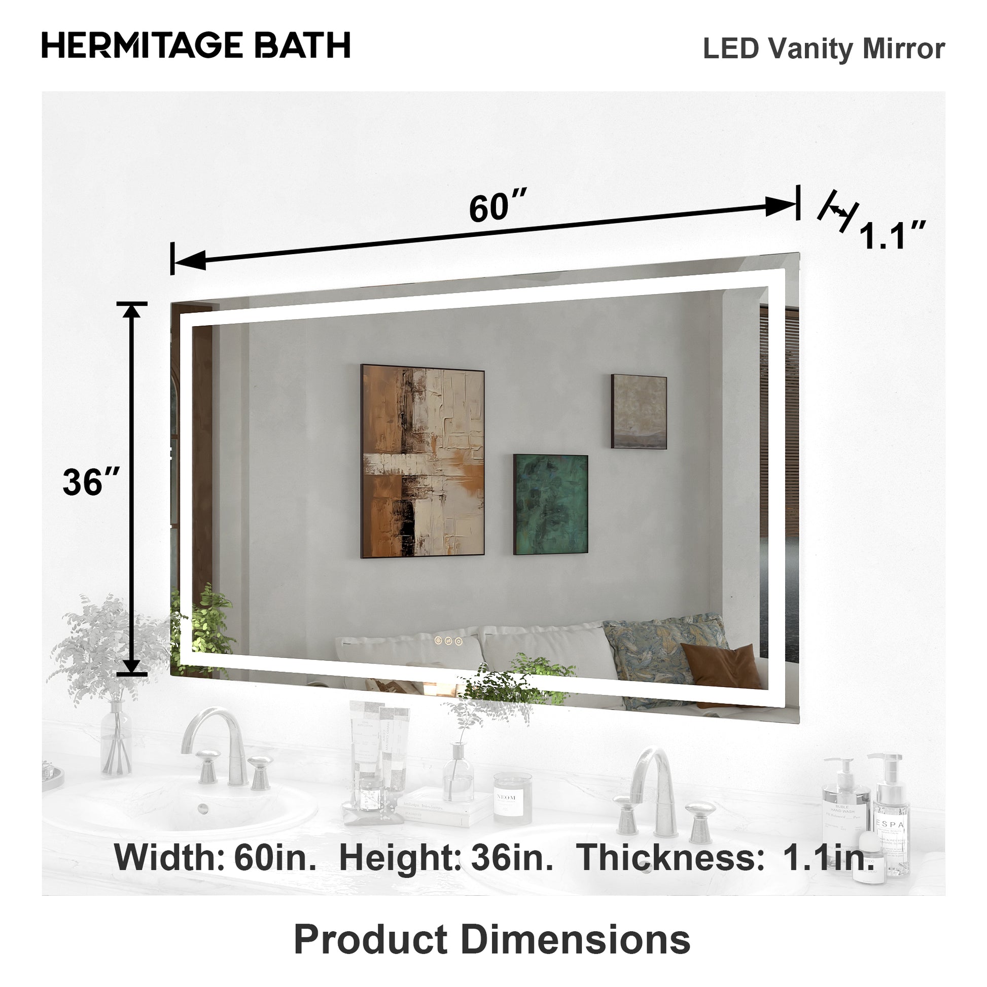 Swarm Rectangular Frameless Radar LED Wall Bathroom Vanity Mirror 6036-4_2a9b50ec-1cca-4b56-8a85-5cb6afc84923