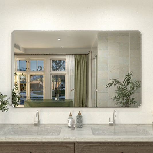 Zyphi 60 in. W x 36 in. H Rectangular Framed Wall Bathroom Vanity Mirror