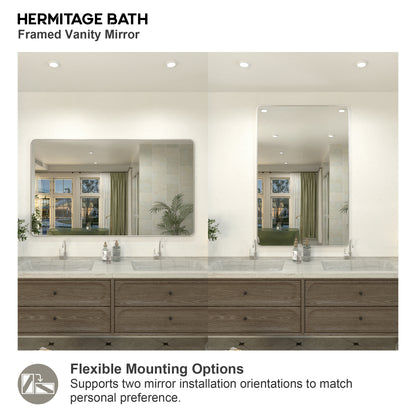 Zyphi 60 in. W x 36 in. H Rectangular Framed Wall Bathroom Vanity Mirror