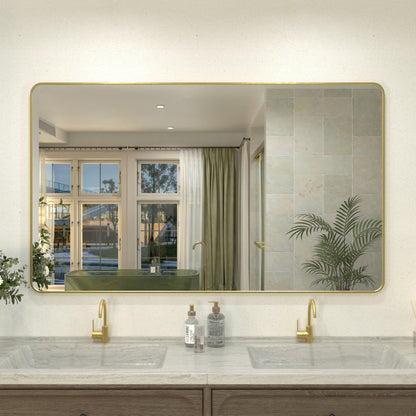 Zyphi 60 in. W x 36 in. H Rectangular Framed Wall Bathroom Vanity Mirror