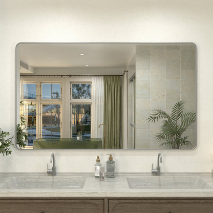 Zyphi 60 in. W x 36 in. H Rectangular Framed Wall Bathroom Vanity Mirror