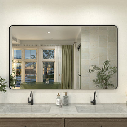 Zyphi 60 in. W x 36 in. H Rectangular Framed Wall Bathroom Vanity Mirror