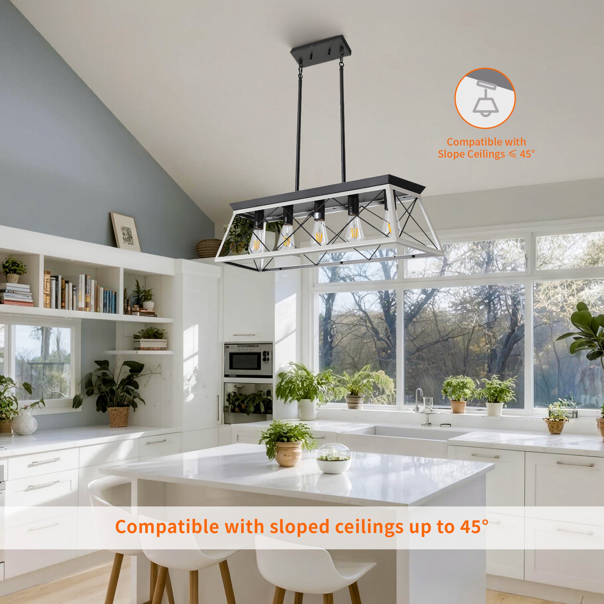 Taimei Vesper 16 in. 4-Light & Rustica 5-Light Farmhouse Industrial Chandelier Light 6_00e05dea-d8ce-431a-886b-ed686c6918ff
