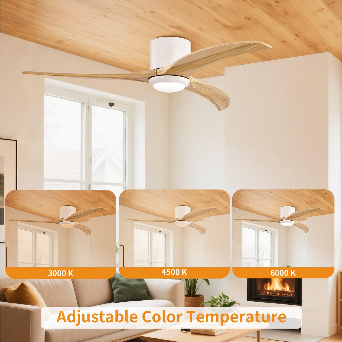 Taimei Niveu 52 in. Flush Mount Standard Ceiling Fan with Dimmable LED with Remote Included DC Motor 6_02c26eb5-a176-4c09-8333-d81b860a44be