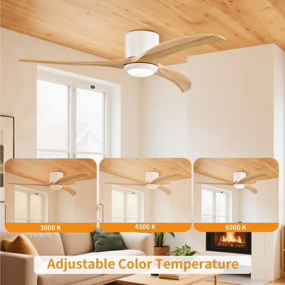 Taimei Niveu 52 in. Flush Mount Standard Ceiling Fan with Dimmable LED with Remote Included DC Motor 6_02c26eb5-a176-4c09-8333-d81b860a44be