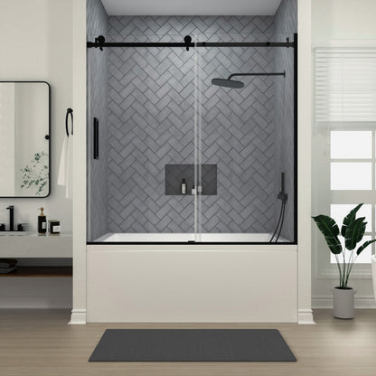 Niveal Vista 60 in. W x 60 in. H Sliding Semi-Frameless Tub Door with Clear Glass 6_052075d9-47f7-4e8f-b3b8-2a1bef5cbf05