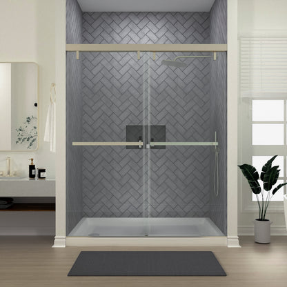 Niveal Koln 60 in. W x 72 in. H Sliding Semi-Frameless Shower Door with Clear Glass 6_052e9937-b5ec-4cac-a2f8-5820778062a8