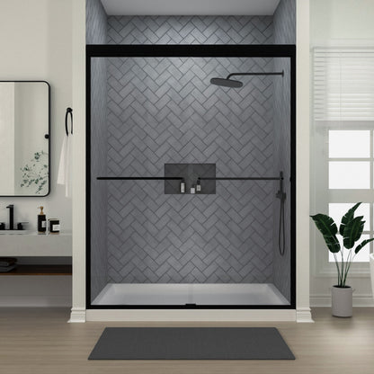 Niveal Bliss 60 in. W x 72 in. H Sliding Semi-Frameless Shower Door with Clear Glass