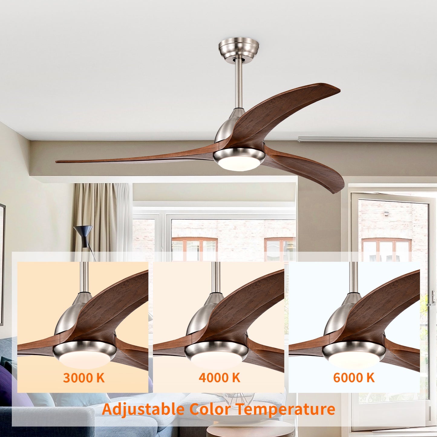 Taimei Cyre 52 in. Downrod Standard Ceiling Fan with Integrated LED with Remote Included DC Motor 6_0df3f444-3ad3-4848-8b85-e6b756ae0ecd