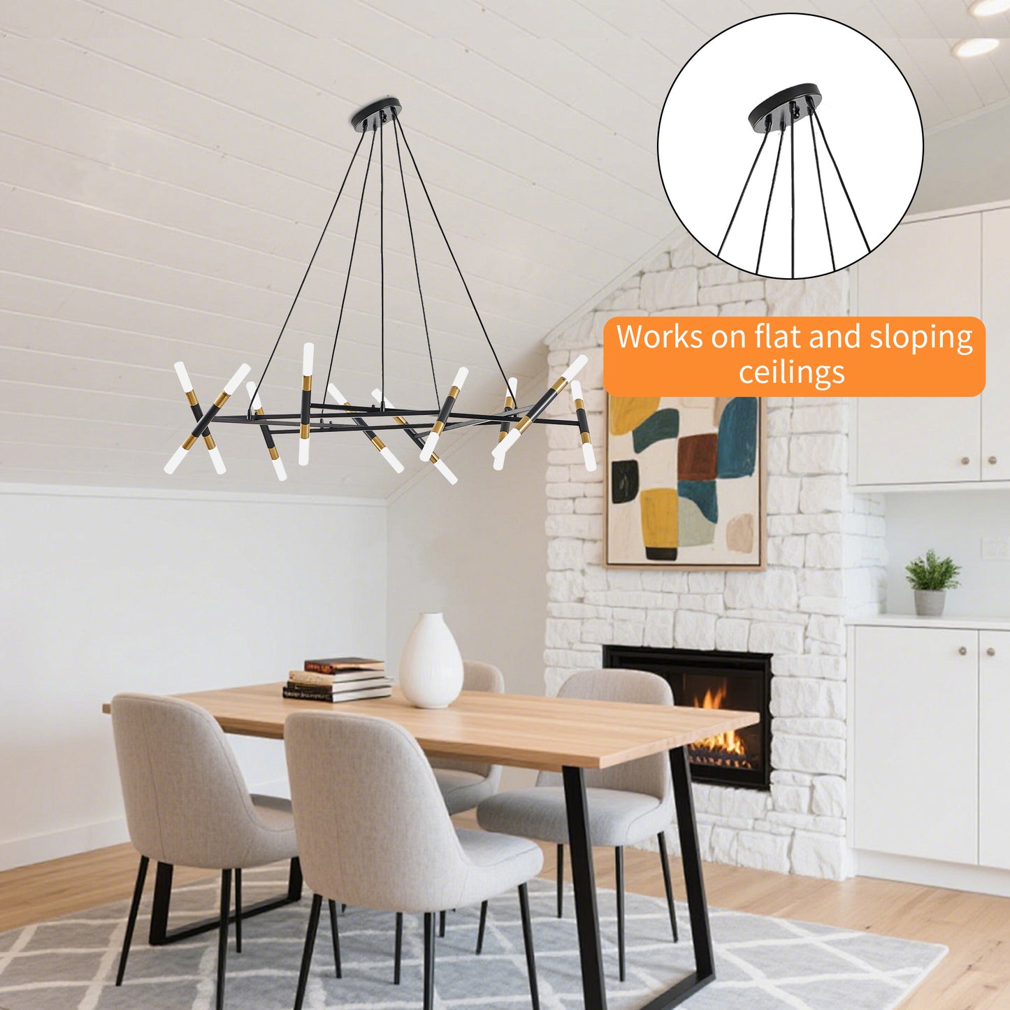 Taimei Cuprum 41 in. 20-Light Iron Modern Chandelier Fixture Branch Design