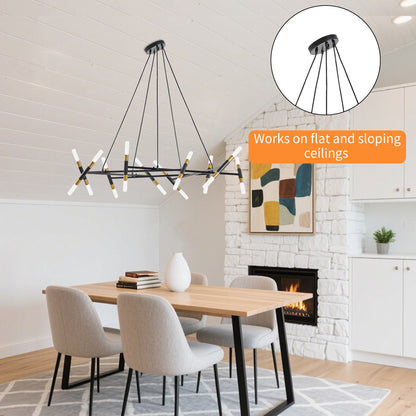 Taimei Cuprum 41 in. 20-Light Iron Modern Chandelier Fixture Branch Design