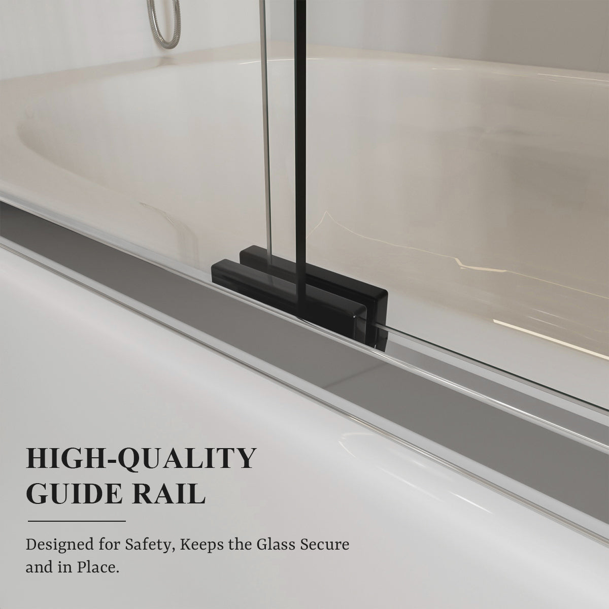 Nivorix Ridge 56 in. W x 60 in. H Sliding Semi-Frameless Tub Door with Clear Glass