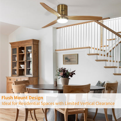 Taimei Ryme 52 in. Flush Mount Ceiling Fan with Light and Remote, DC Motor, Reversible 6_153c9de4-f21d-4546-afc6-920cf1b4d260