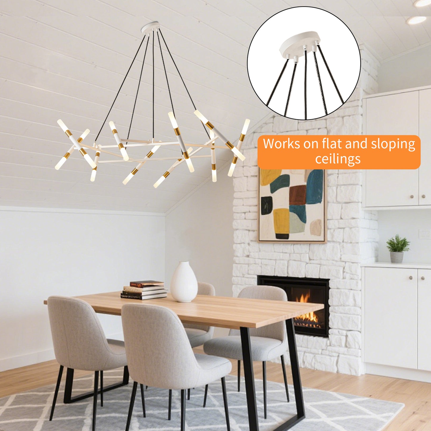 Taimei Cuprum 41 in. 20-Light Iron Modern Chandelier Fixture Branch Design