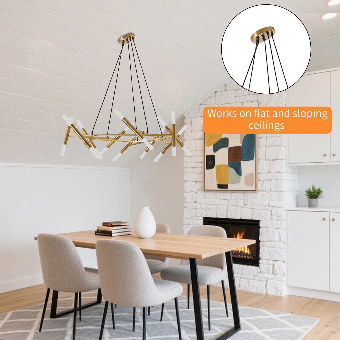 Taimei Cuprum 41 in. 20-Light Iron Modern Chandelier Fixture Branch Design