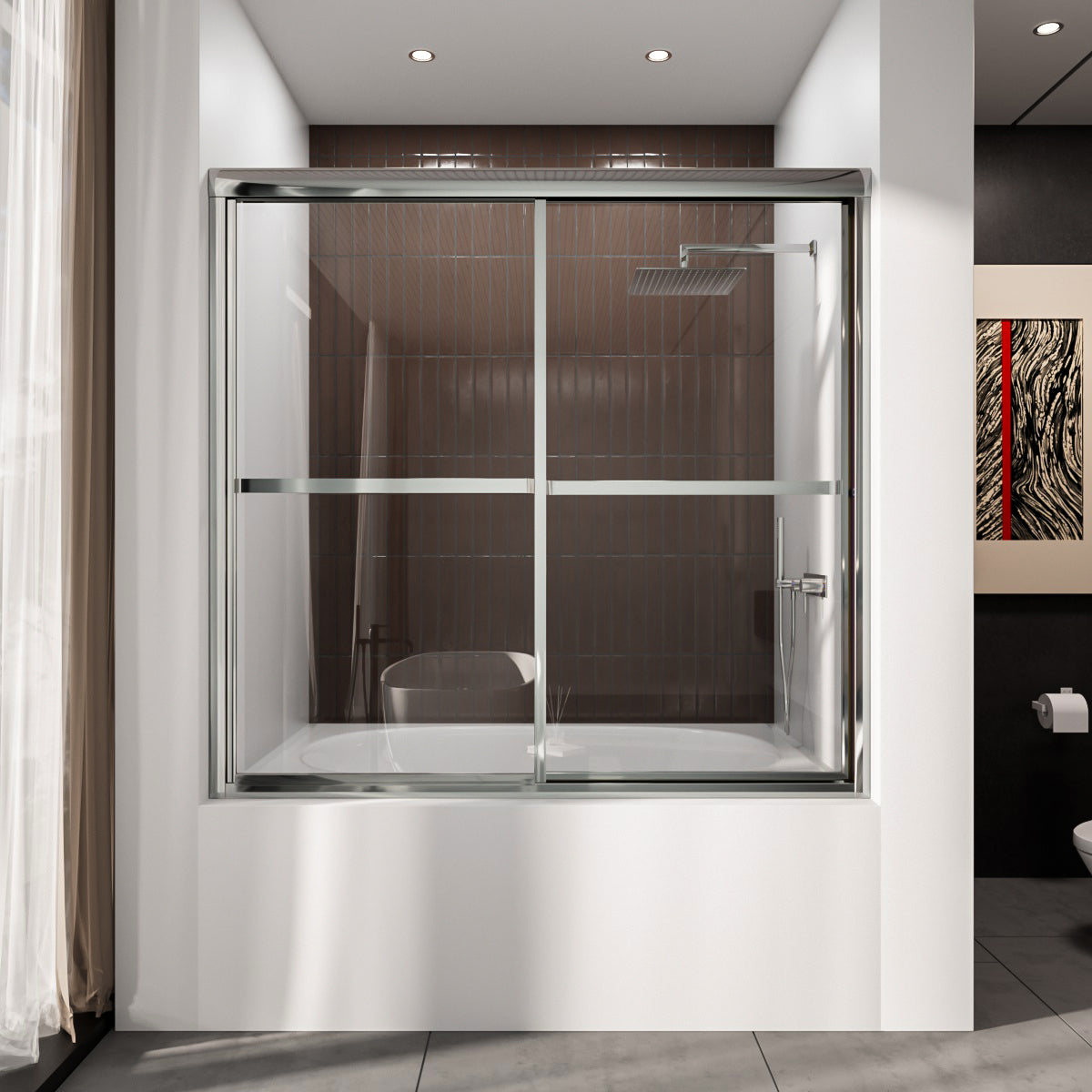 Niveal Luminous 59 in. W x 56 in. H Sliding Framed Tub Door with Clear Tempered Glass 6_3d5d25d8-7cc8-4996-b7ee-6f71fd14deea
