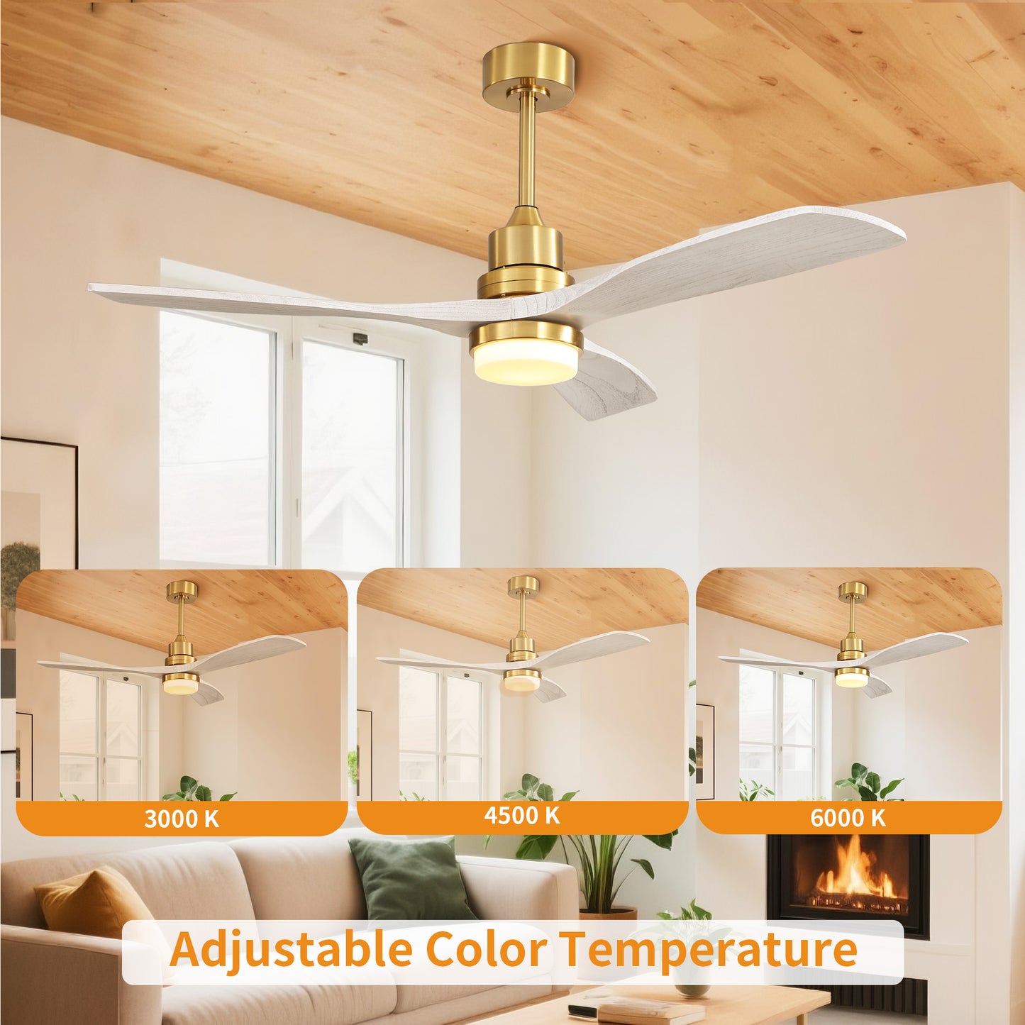 Taimei Nimis 52 in. Downrod Standard Ceiling Fan with Integrated LED with Remote Included DC Motor 6_4300a1dc-1344-48e4-9c3c-28dc4647ae37
