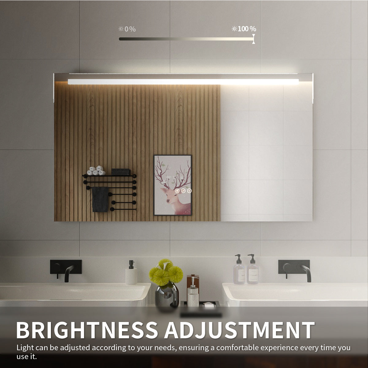 Niveal LMI01 Series Rectangular Frameless LED Wall Bathroom Vanity Mirror 6_48618aa8-f896-4647-9b33-382309a6b856