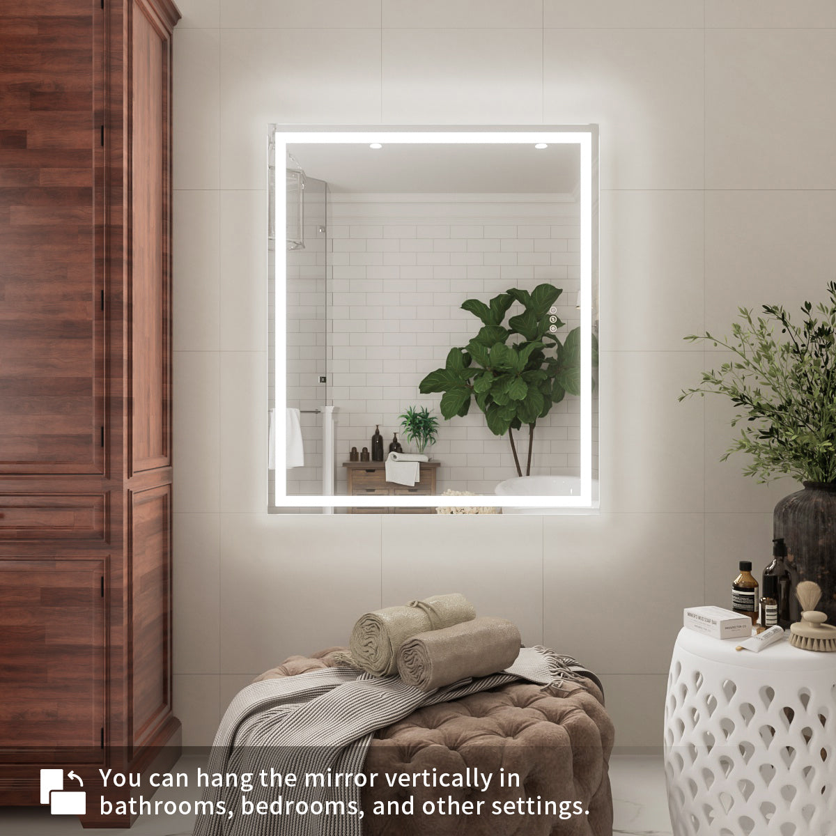 Niveal LMV Series Rectangular Frameless LED Wall Bathroom Vanity Mirror in Silver 6_4db6ac20-6564-4ae2-9137-1d87a707cf74