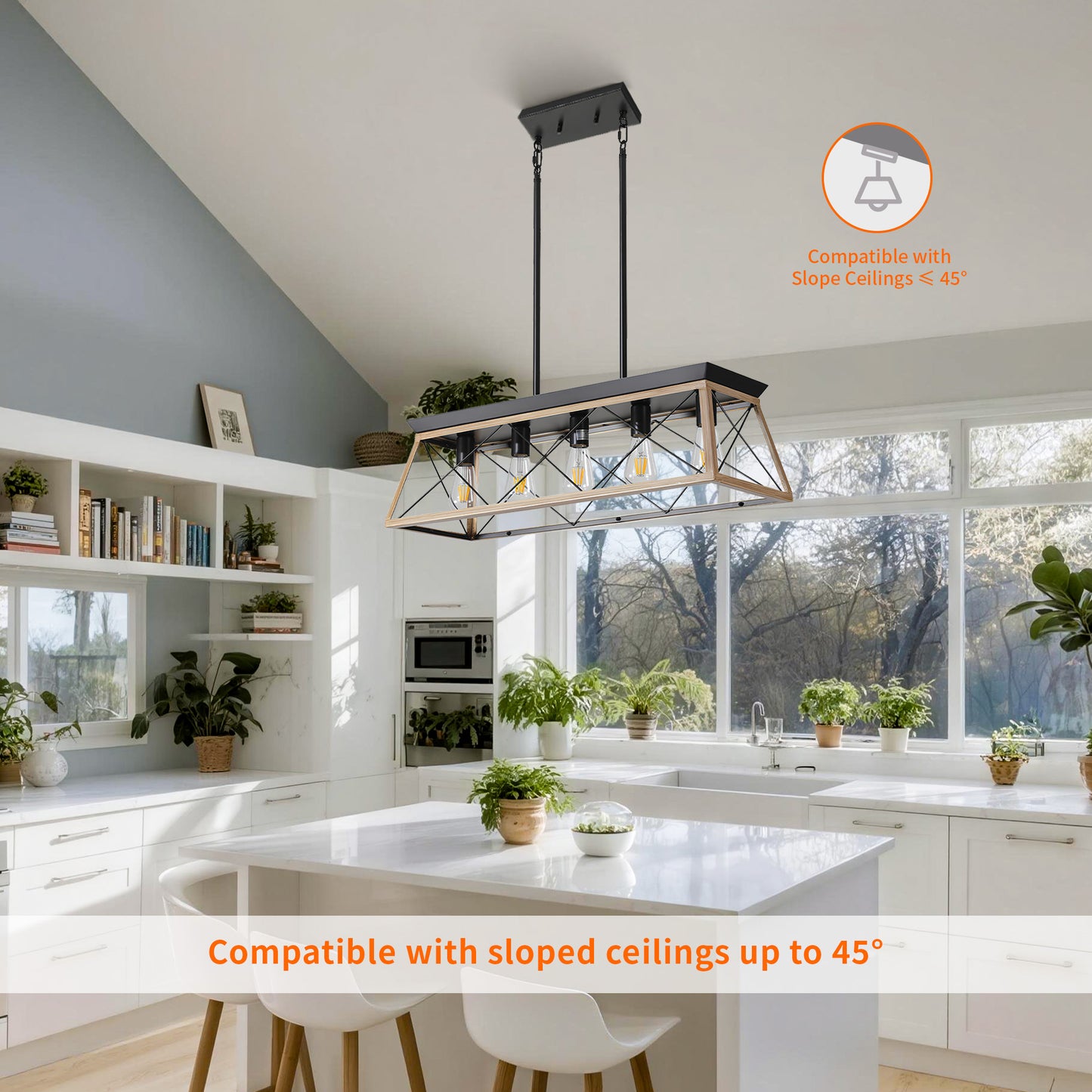 Taimei Vesper 16 in. 4-Light & Rustica 5-Light Farmhouse Industrial Chandelier Light 6_4e704cc5-7f49-4f9a-9d81-336519010e94