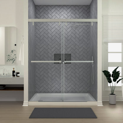 Niveal Koln 60 in. W x 72 in. H Sliding Semi-Frameless Shower Door with Clear Glass 6_55bde47f-604d-40a1-96fa-856c09b045f3